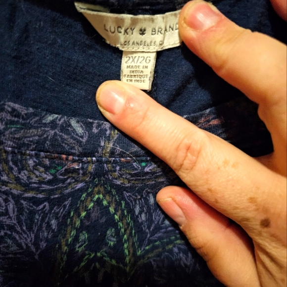 Lucky Brand 2x Paisley blue top - Picture 3 of 3